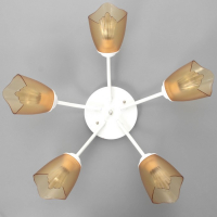 Люстра Оникс 5х15Вт E27 белый-коричневый 52х52х15см BayerLux