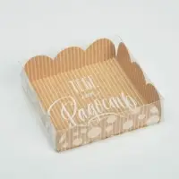 Коробка для печенья, кондитерская упаковка с PVC крышкой, «Хорошего настроения», 10.5 х 10.5 х 3 см