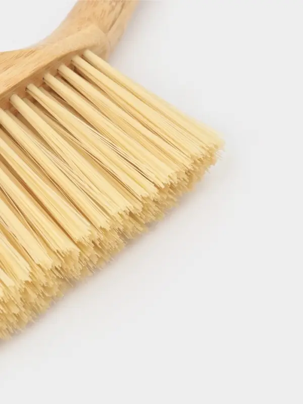 Щётка с совком Доляна Meli, бамбуковая ручка, 37&times;24 см, чёрная