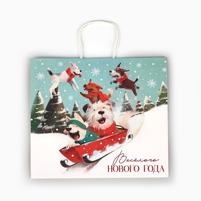 Пакет подарочный новогодний крафтовый «Сказочного нового года», 28 х 15 х 32 см , Новый год Пакет подарочный новогодний крафтовый «Сказочного нового года», 28 х 15 х 32 см , Новый год