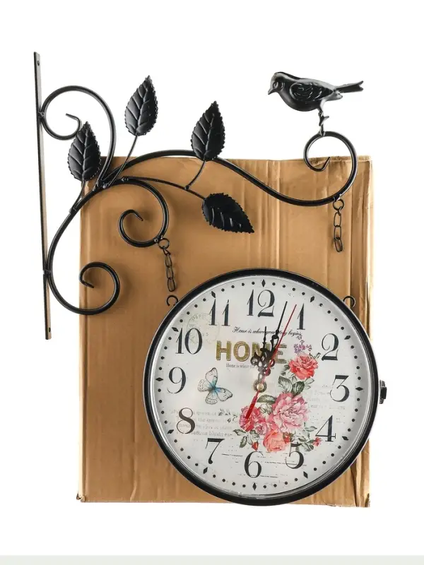 Часы настенные интерьерные &laquo;Птичка на ветке&raquo;, двусторонние, на подвесе, 50&times;32 см, циферблат d=21 см, от батареек 2&times;АА