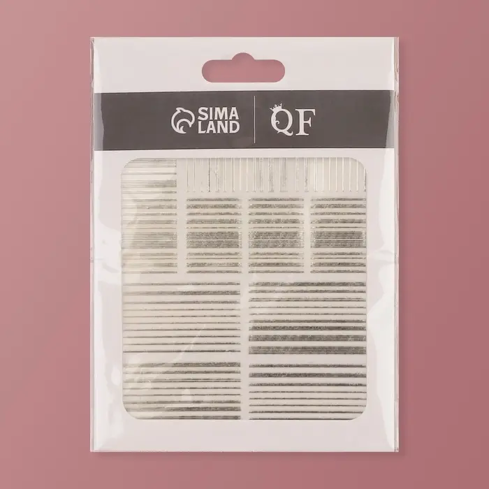 Наклейки для ногтей «Полоски», металлизированные, серебристые