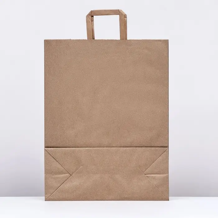 Пакет бумажный крафт, плоская ручка 35&times;15&times;45 см, 90 г/м&sup2;