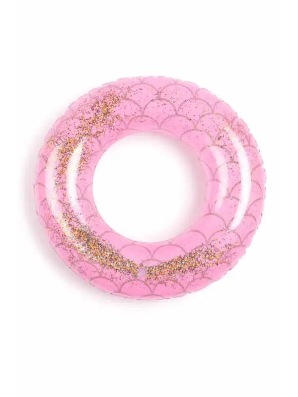 Круг для плавания с блестками, надувной, d=85 см, от 3 лет, розовый
