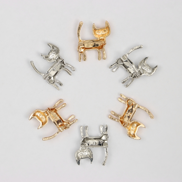 Брошь «Кошечка» с цветком, цвет МИКС (неделимая фасовка 12 шт., цена за шт.) Брошь «Кошечка» с цветком, цвет МИКС (неделимая фасовка 12 шт., цена за шт.)