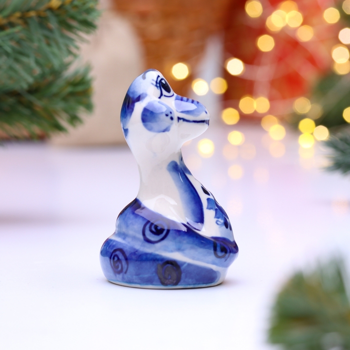 Новый год. Сувенир символ года Новый год. Сувенир символ года "Змея Линк", гжель