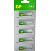 Батарейка алкалиновая GP Super, AA, LR6-5BL, 1.5 В, технология G-Tech, блистер, 5 шт.