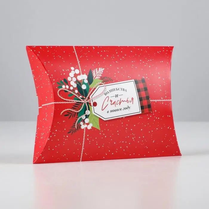 Коробка новогодняя складная фигурная «Новогодняя посылка», 19 х 14 х 4 см, Новый год Коробка новогодняя складная фигурная «Новогодняя посылка», 19 х 14 х 4 см, Новый год