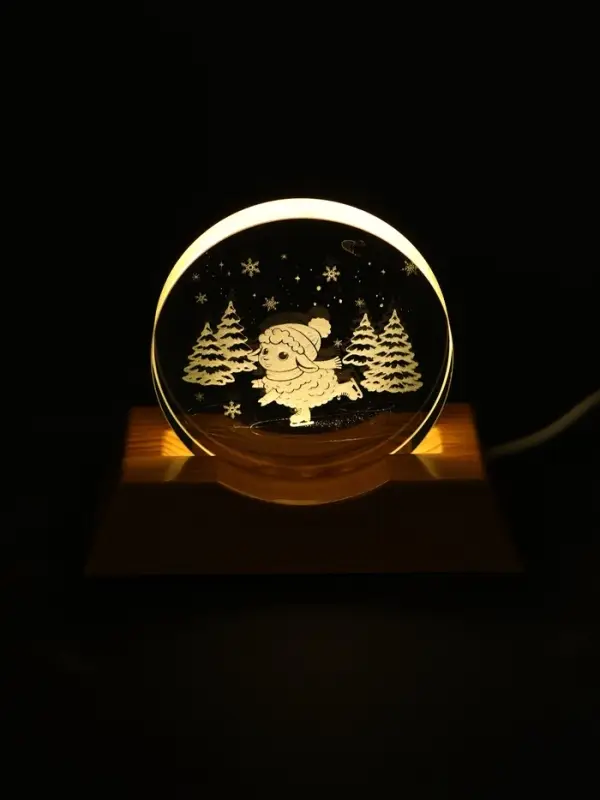 Ночник новогодний на подставке &laquo;Новогодние катания&raquo;, диам. 6 см