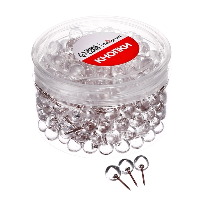 Кнопки силовые ШАРИКИ прозрачные с иголкой-розовое золото 300 штук в банке Кнопки силовые ШАРИКИ прозрачные с иголкой-розовое золото 300 штук в банке