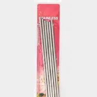 Набор металлических трубочек Straws, 6 шт., 21 см, сталь 304