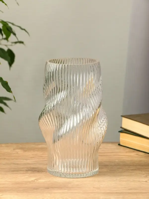 Ваза стекло настольная  Ваза стекло настольная "Венди" 24,5х13х11 см, прозрачный