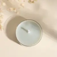 Чайная свеча ароматическая "Круглая" зелёная, аромат грейпфрут и мандарин 3,8х3,8х1,8 см