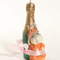 Свеча новогодняя "Овечка с шампанским" 4,5х7,5х15 см, огненный