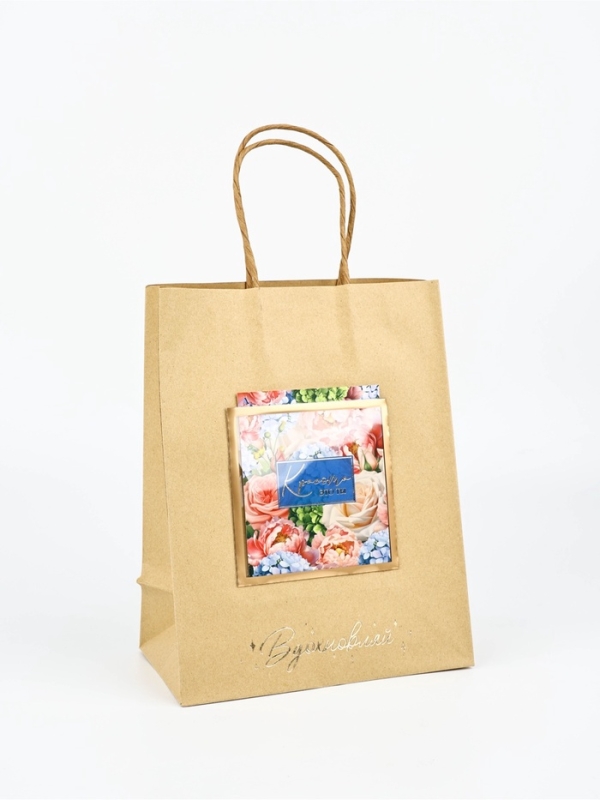 Пакет крафтовый с открыткой «Красота», MS 18 × 10 × 23 см Пакет крафтовый с открыткой «Красота», MS 18 × 10 × 23 см
