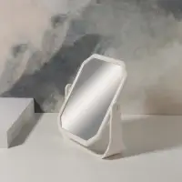 Зеркало настольное, двустороннее, 16.8&times;19.5 см, (13.5&times;16 см), белое