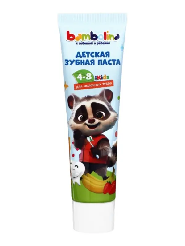 Bambolina для детей зубн. паста 4-8 лет,клубника банан 50 мл