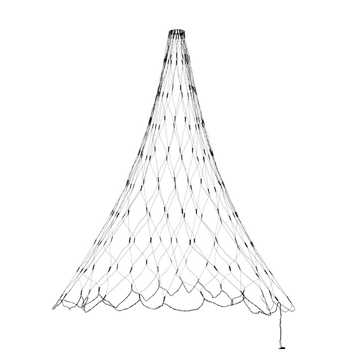 Гирлянда «Сеть» d=1.5 м с кольцом на ёлку, IP20, тёмная нить, 204 LED, свечение мульти, 8 режимов, 220 В