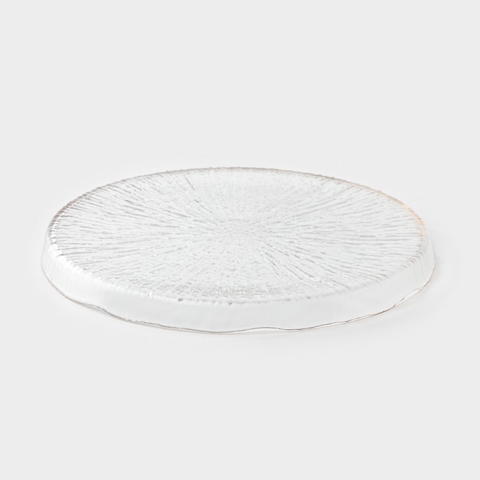 Тарелка подстановочная Magistro Water lily, d=27,4 см, стекло, с золотой каймой, прозрачная Тарелка подстановочная Magistro Water lily, d=27,4 см, стекло, с золотой каймой, прозрачная