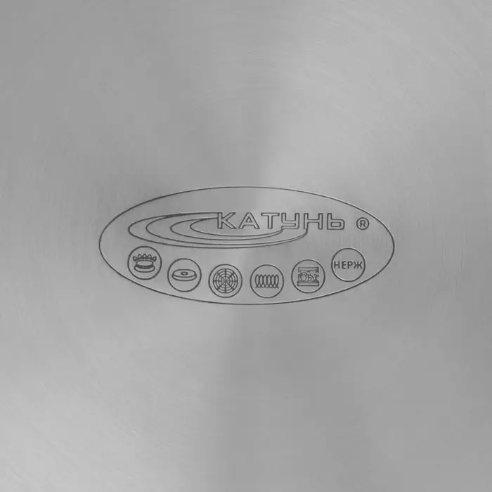 Кастрюля Катунь &laquo;Гретта&raquo;, 7.3 л, d=22 см, с крышкой, капсульное дно, индукция, нержавеющая сталь, AISI - 201, хромированная