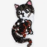 Термоаппликация «Кошка», 9.7×4.5 см, серая