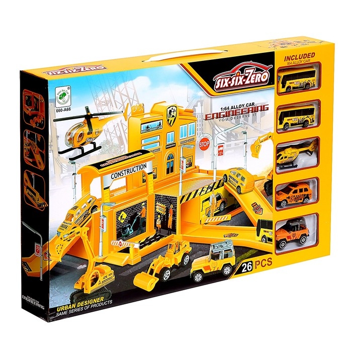 Парковка «Строительство здания», 4 машины + 1 вертолет Парковка «Строительство здания», 4 машины + 1 вертолет