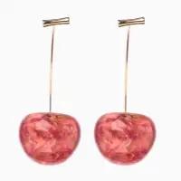 Серьги пластик &laquo;Ягодка&raquo;, черешня, красные в золоте