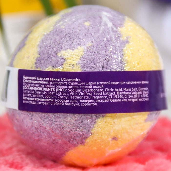 Бомбочка для ванн L'Cosmetics «Ночь Клеопатры» с пеной, 130 г Бомбочка для ванн L'Cosmetics «Ночь Клеопатры» с пеной, 130 г