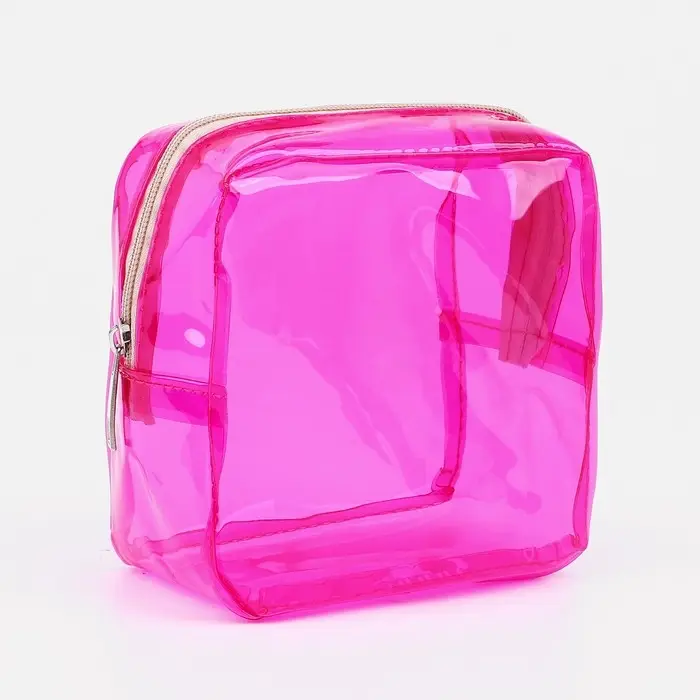 Косметичка на молнии, малиновая