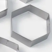 Формы печенья Доляна &laquo;Шестиугольник&raquo;, набор 5 шт., 9.6&times;8.3&times;2.5 см, нержавеющая сталь, серебристые