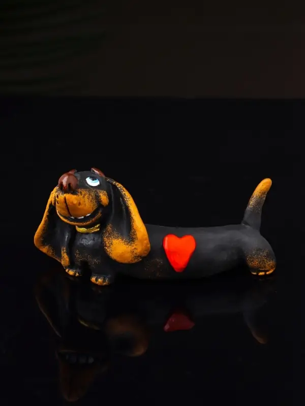 Фигурка полистоун &laquo;Такса счастливая&raquo;, 4.5&times;9&times;4.3 см