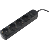 Удлинитель Power Cube 1,5м, 4р, без выкл., 10А черн. (PC-1B-1,5M)
