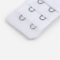 Застёжка для бюстгальтера, удлинитель, 3 ряда 2 крючка, 3.2&times;10.5 см, 5 шт., белая