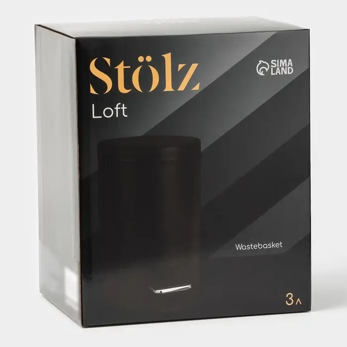 Ведро мусорное с педалью St&ouml;lz, 3 л, нержавеющая сталь, чёрное