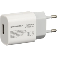 Зарядное устройство 2A, 1USB, белый BT-JCHR-003/C-IPN139
