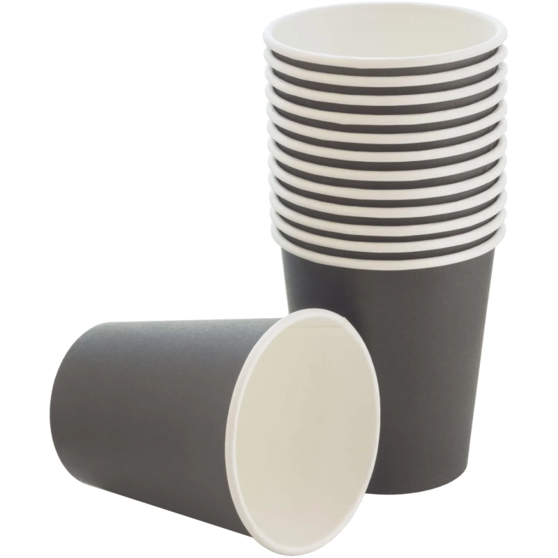 Стакан одноразовый бум 1-сл. d-80мм 250мл черный КОМУС 1500шт/кор