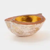 Чаша из кокоса, 18&times;18&times;10 см, бежево-золотая