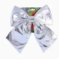 Ёлочная игрушка &laquo;Зимнее волшебство. Бант лоск&raquo; пластик, 24&times;26 см, серебро