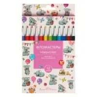 Фломастеры 12 цветов BrunoVisconti HappyColor, МИКС