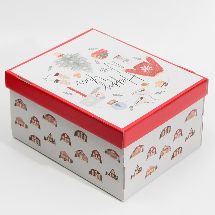 Коробка подарочная новогодняя складная «Хюгге», 31,2 х 25,6 х 16,1 см, Новый год Коробка подарочная новогодняя складная «Хюгге», 31,2 х 25,6 х 16,1 см, Новый год