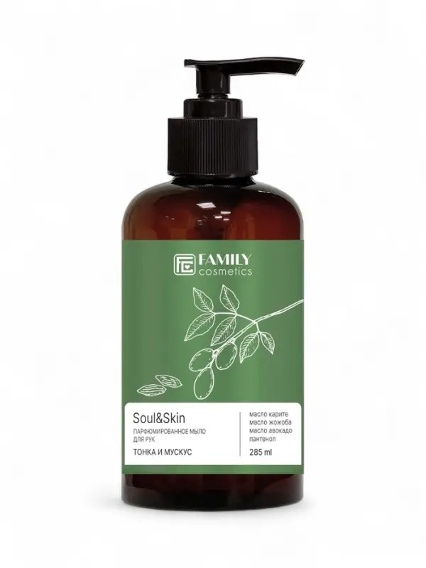 Мыло для рук парфюмированное Soul&Skin тонка и мускус, 285 мл