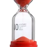 Песочные часы Happy time, на 10 минут, 4&times;12.5 см, красные