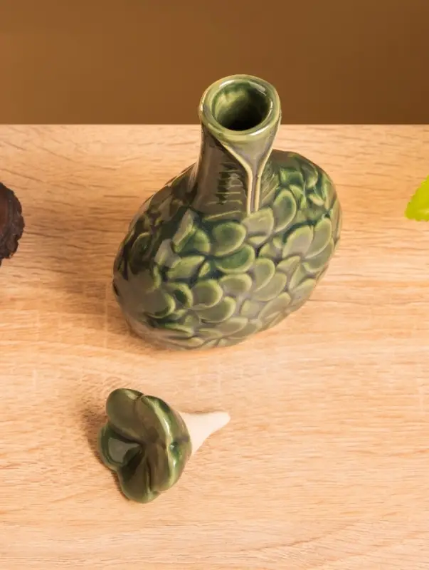 Сосуд для масла «Тропики», 9×5.5×14 см, керамика, зелёный