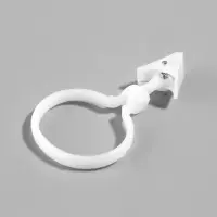Кольцо для карниза, с зажимом, d=33/38 мм, 12 шт., белое