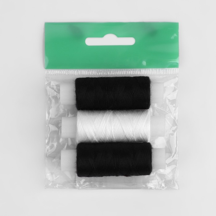 Набор ниток «Домино», 45ЛЛ, 150 м, 3 шт, цвет чёрный/белый МИКС Набор ниток «Домино», 45ЛЛ, 150 м, 3 шт, цвет чёрный/белый МИКС