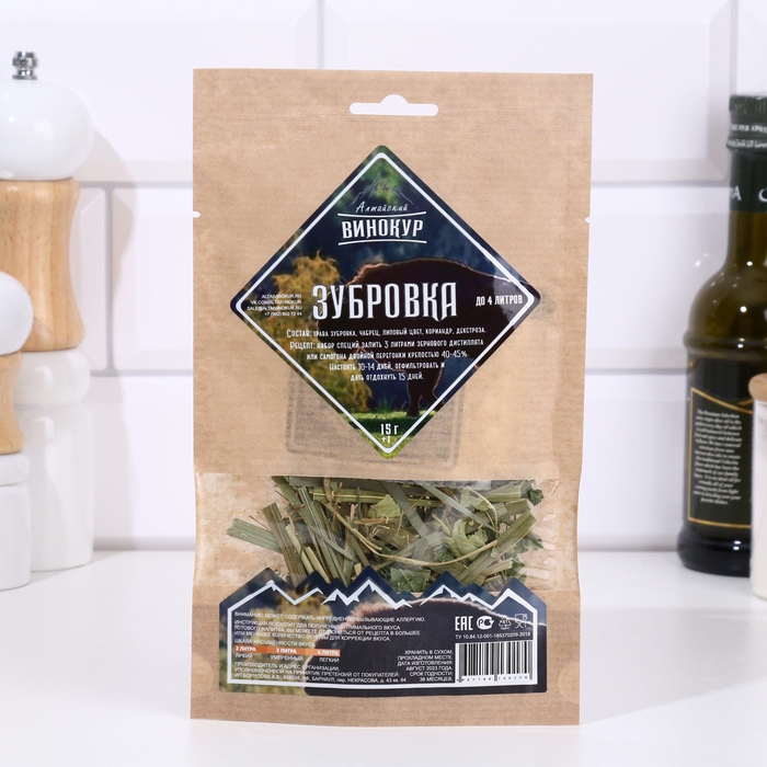 Набор из трав и специй для приготовления настойки Набор из трав и специй для приготовления настойки "Зубровка" 15 гр