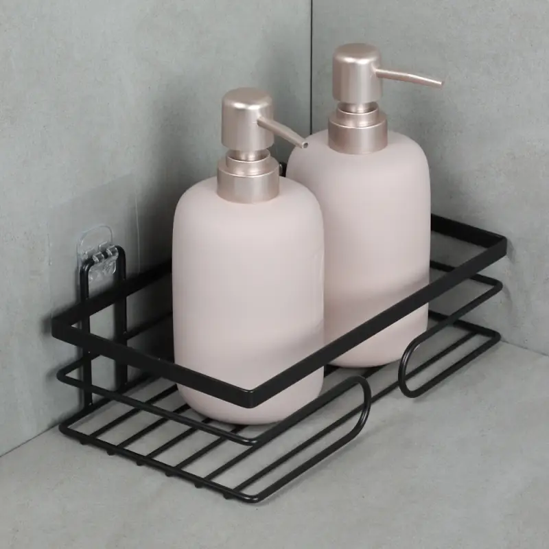 VETTA Полка настенная, прямоугольная, металл, 24x14x6,5 см, черный