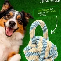 Игрушка для больших собак канатная &laquo;Огромный мяч с петлей&raquo;, до 25 см, до 340 г