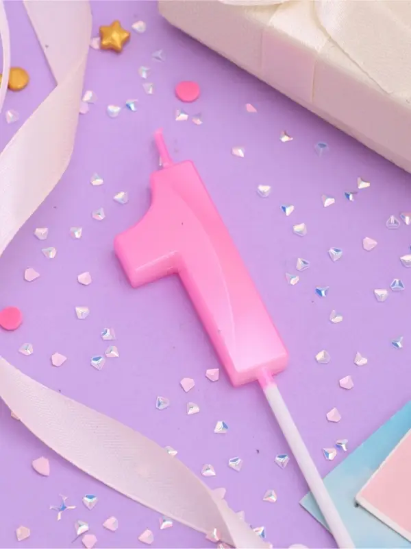 Свеча в торт на шпажке «Грань», цифра 1, 5 см, розовая Свеча в торт на шпажке «Грань», цифра 1, 5 см, розовая