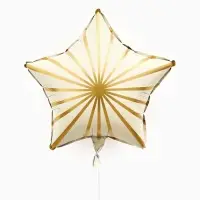 Воздушный шар фольгированный 18" звезда "Грани" цвет белый сатин, набор 5 штук